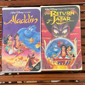Disney Aladdin and The Return of Jafar VHS Set -